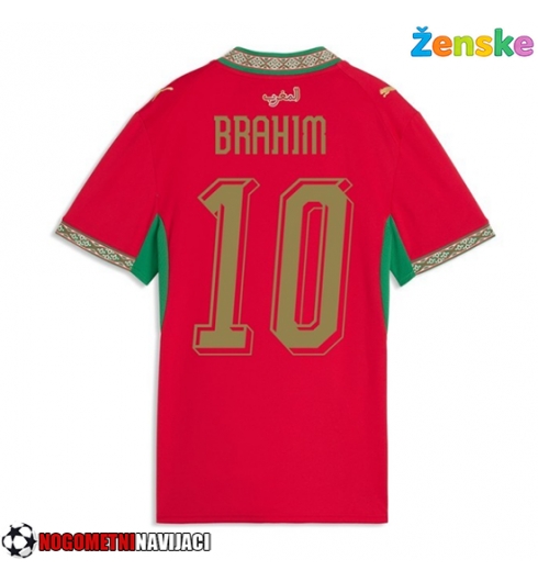 Ženske Nogometnih dresov Maroko Brahim Diaz #10 Domači SP 2026 Kratki rokavi Ženske Nogometnih dresov Maroko Brahim Diaz #10 Domači SP 2026 Kratki rokavi